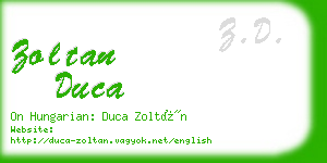 zoltan duca business card